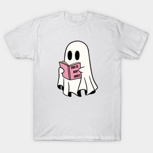 This Is Boo Sheet Cute Ghost Reading Book Spooky Halloween Party T-Shirt